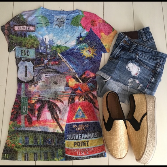 Vivid Sportswear Tops - Ladies Key West Fitted Tee